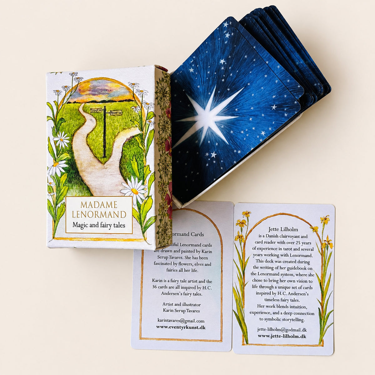 Madame Lenormand Magic and Fairy Tales kortsæt med æske, kort og informationskort